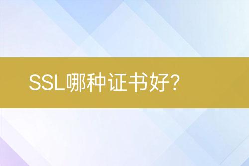 SSL哪種證書好？