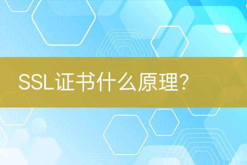 SSL證書(shū)什么原理？