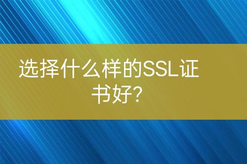 選擇什么樣的SSL證書好？